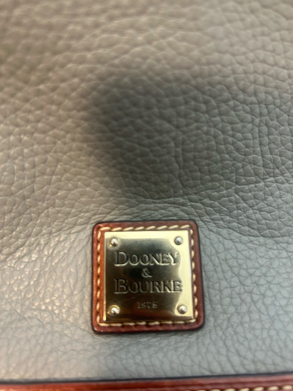 Dooney & Bourke Pebble Leather Taupe Handbag - Picture 3 of 6